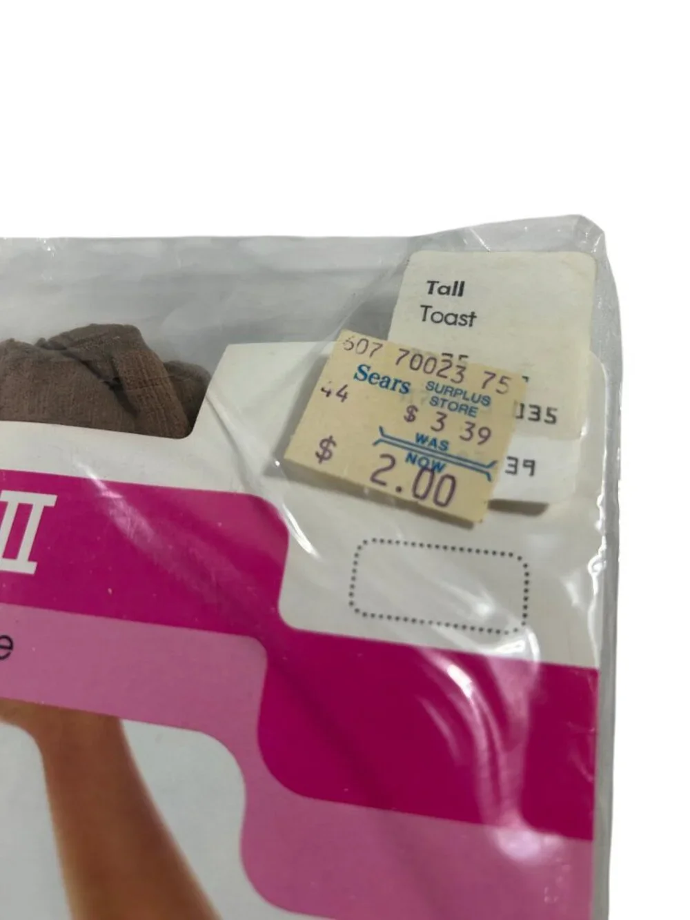 Vintage Hug-Alon Sears Pantyhose Size Tall Toast Light Support Sandalfoot New